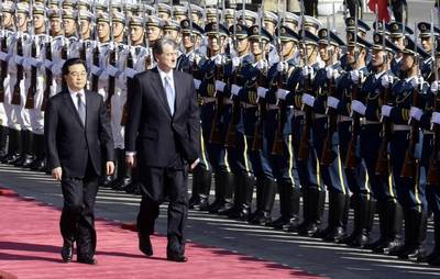 Predsednika Republike Slovenije dr. Danila Türk je sprejel predsednik Ljudske republike Kitajske Hu Jintao (FA BOBO) 