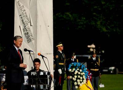 Predsednik republike dr. Danilo Türk se je udeležil spominske slovesnosti ob 70. obletnici smrti poveljnika prve grupe partizanskih odredov Slovenije in narodnega heroja Jožeta Gregorčiča – Gorenjca ter soborcev, padlih na Jelovici (foto: Stanko Gruden/STA)