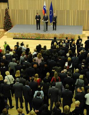 Predsednik republike dr. Danilo Türk je s predsednikom državnega zbora in predsednikom vlade priredil sprejem za urednike in novinarje (FA BOBO)