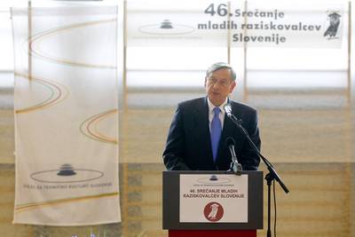 Predsednik republike dr. Danilo Türk se je udeležil 46. Srečanja mladih raziskovalcev Slovenije (foto: Stanko Gruden/STA)