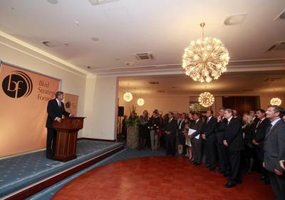 Predsednik republike dr. Danilo Türk je nastopil kot uvodni govornik na sprejemu v okviru 7. Strateškega foruma Bled (foto: Tina Kosec/STA)