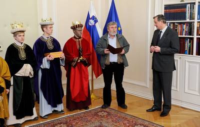 Predsednik republike dr. Danilo Türk je sprejel kolednike (foto: Nebojša Tejić/STA)