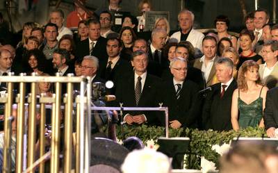 Predsednik Republike Slovenije dr. Danilo Türk se je udeležil slavnostnega odprtja 61. Dubrovniških poletnih iger (foto: Tina Kosec/STA)