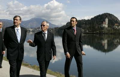 Predsednik republike dr. Danilo Türk je obiskal Veslaški center Bled (foto: Tina Kosec/STA)