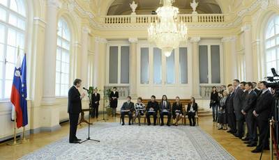 Predsednik republike dr. Danilo Türk je podelil odlikovanja Red za zasluge in Medalja za zasluge izjemnim slovenskim športnicam in športnikom (FA BOBO)