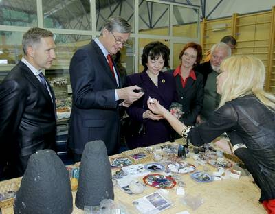 Predsednik republike dr. Danilo Türk in soproga Barbara Miklič Türk sta obiskala 40. mednarodne dneve mineralov, fosilov in okolja – MINFOS (foto: Daniel Novakovič/STA)