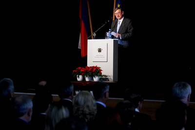 Predsednik republike dr. Danilo Türk se je udeležil slavnostne prireditve ob 30. obletnici Slovenske kadrovske zveze (foto: Stanko Gruden/STA)