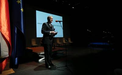 Predsednik republike dr. Danilo Türk se je udeležil slovesnosti ob 140. obletnici Društva slovenskih pisateljev (foto: Stanko Gruden/STA)