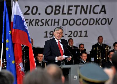 Predsednik republike dr. Danilo Türk se je udeležil slovesnosti ob 20. obletnici pekrskih dogodkov (foto: Tamino Petelinšek/STA)