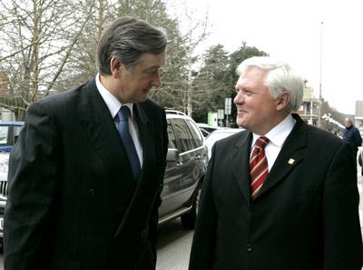 Predsednik republike dr. Danilo Türk se je srečal z županom Mestne občine Nova Gorica  Mirkom Brulcem (foto: Tina Kosec/STA)