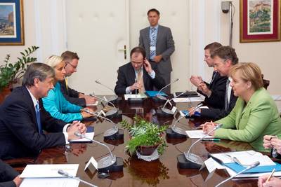 Predsednik Republike Slovenije dr. Danilo Türk je sprejel kanclerko Zvezne republike Nemčije Angelo Merkel (foto: Stanko Gruden/STA)