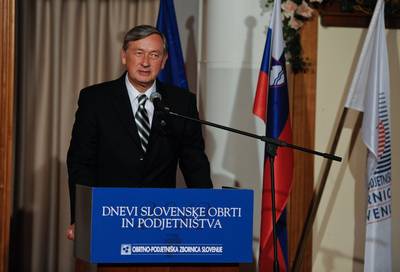 Predsednik republike dr. Danilo Türk se je udeležil slovesne podelitve priznanj Obrtno-podjetniške zbornice Slovenije v okviru Dnevov slovenske obrti in podjetništva 2012 (foto: Nebojša Tejić/STA)