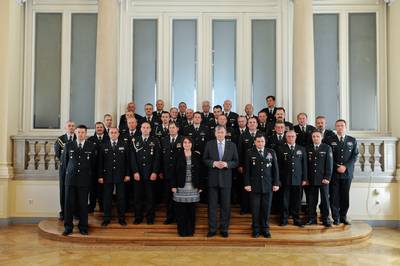 Predsednik republike in vrhovni poveljnik obrambnih sil dr. Danilo Türk je priredil sprejem ob svetovnem dnevu pripadnikov mirovnih misij Organizacije združenih narodov ter vseh misij, ki potekajo s soglasjem OZN (foto: Nebojša Tejić/STA)