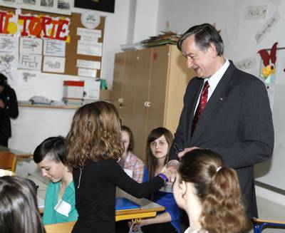 Obisk predsednika republike dr. Danila Türka v Osnovni šoli Mladika (foto: Tina Kosec/STA)