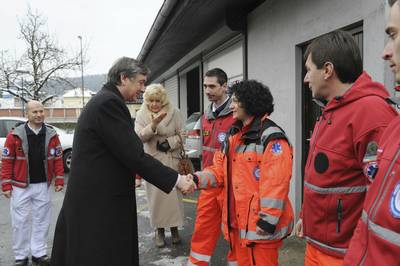 Predsednik republike dr. Danilo Türk je obiskal Reševalno postajo Ljubljana, kjer se je srečal z vodstvom in sodelavci reševalne postaje (FA BOBO)