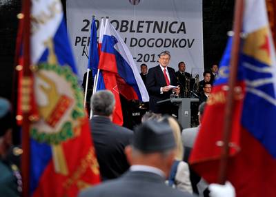 Predsednik republike dr. Danilo Türk se je udeležil slovesnosti ob 20. obletnici pekrskih dogodkov (foto: Tamino Petelinšek/STA)