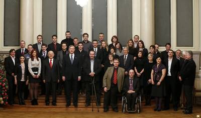 20. 12. 2012, Ljubljana: Predsednik republike dr. Danilo Türk je priredil tradicionalni sprejem za najboljše športnice in športnike v letu 2012 (foto: Stanko Gruden/STA)