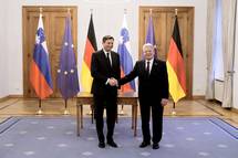 President Pahor with German President Gauck and Chancellor Merkel in Berlin