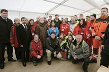 President Pahor and Lithuanian President Dalia Grybauskaitë Visit Dobova Refugee Accommodation Centre