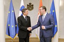 President Pahor in a working meeting with Serbian President Vučić on the day of his inauguration