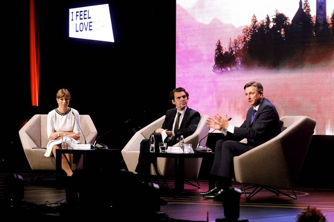 President Pahor at the opening of the 14th Bled Strategic Forum 2019 (BSF) with Estonian President Kaljulaid