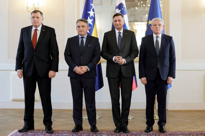 President Pahor and members of the Presidency of Bosnia and Herzegovina on the future of Bosnia and Herzegovina and its European prospects