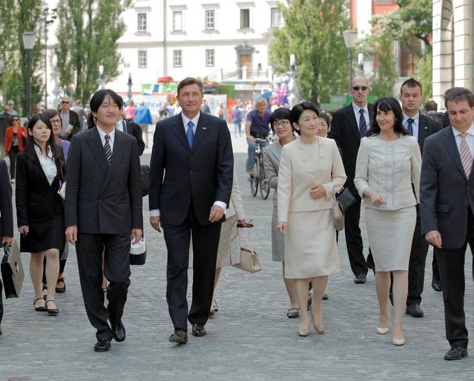 The President of the Republic of Slovenia, Mr Borut Pahor, and Ms Tanja Pečar today received Their Imperial Highnesses Prince and Princess Akishino of Japan at Strmol Castle.