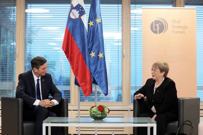 President Pahor attends the 14th Bled Strategic Forum (BSF) and discusses the future of the EU with Estonian President Kersti Kaljulaid