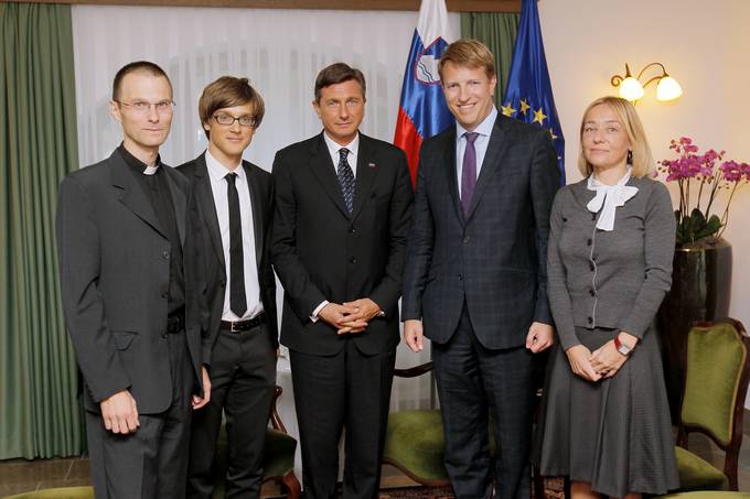 Borut Pahor, the President of the Republic, with the founders of the American Slovenian Education Foundation (ASEF)