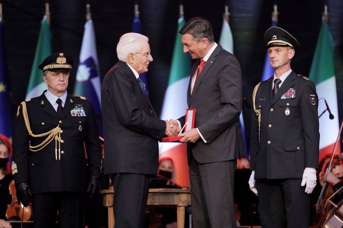 Slovenian President Borut Pahor and Italian President Sergio Mattarella visited the two towns to jointly become the European Capital of Culture in 2025