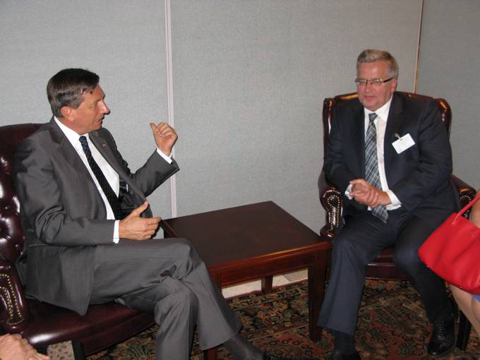 On the margins of the 69th session of the UN General Assembly President Pahor meets with the President of the Republic of Poland, Bronisław Komorowski