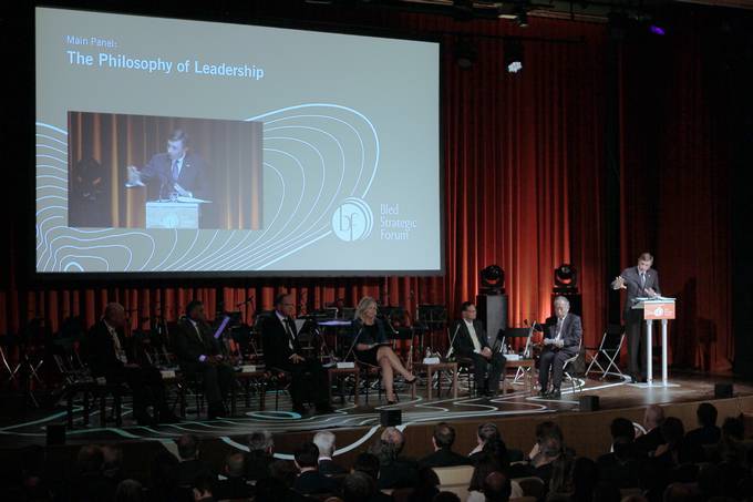 Borut Pahor, the President of the Republic of Slovenia, participated today in the opening of the 9th Bled Strategic Forum and gave an address to the main panel entitled "Leadership Philosophy"