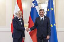 9. 12. 2022, Ljubljana – President Pahor hosts his last official visit by a foreign statesperson to Slovenia – At President Pahor’s invitation, the President of Austria, Dr Alexander Van der Bellen, is on an official visit to Slovenia (Bor Slana/STA)