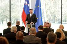 Predsednik republike in predsednik vlade sta priredila sprejem za diplomatski zbor ob pričetku novega leta