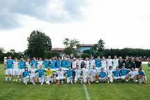 Predsednik Pahor in monaški knez Albert II. na dobrodelni nogometni tekmi v Biljah pri Novi Gorici