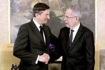 Prvo srečanje predsednika Pahorja in novoizvoljenega predsednika Avstrije Van der Bellna 
