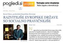 Predsednik Republike Slovenije Borut Pahor: Razvitejše evropske države so socialno pravičnejše