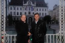 Predsednik republike Borut Pahor in Njegova knežja visokost Albert II., monaški knez sta si ogledala staro mestno jedro Ljubljane