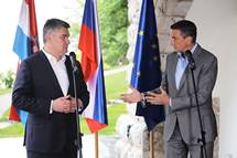 Predsednik Pahor in predsednik Milanović sta se pred jutrišnjim srečanjem voditeljev pobude Brdo-Brijuni Process danes sestala na Bledu 