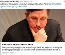 Predsednik Pahor pred razglasitvijo sodbe arbitražnega sodišča o meji med Slovenijo in Hrvaško za Prvi program Radia Slovenija