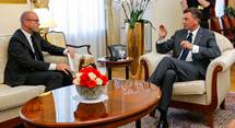 Predsednik Republike Slovenije Borut Pahor je danes sprejel novega guvernerja Banke Slovenije Boštjana Jazbeca