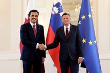 Predsednik Pahor in katarski emir Al Thani za vsestransko nadgradnjo sodelovanja med državama 
