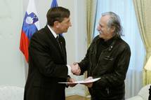 Predsednik republike Borut Pahor Radetu Šerbedžiji predal listino o častnem pokroviteljstvu nad Bled Film Festivalom 2015 