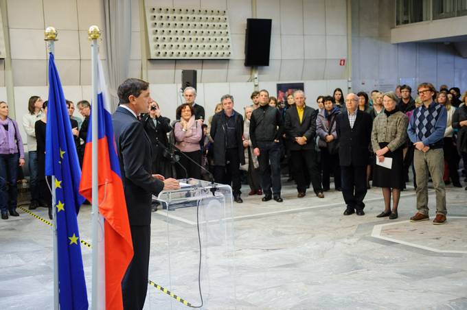 Predsednik republike Borut Pahor otvoril v Cankarjevem domu razstavo "100 let v dobro dediščine"