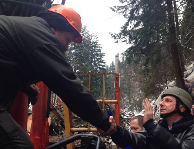 Predsednik republike Borut Pahor si je ogledal razmere po ledni ujmi na Sovodnju