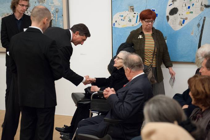 Predsednik republike Borut Pahor se je udeležil odprtja retrospektivne razstave Gabrijela Stupice, ki so jo v Moderni galeriji priredili ob stoletnici umetnikovega rojstva