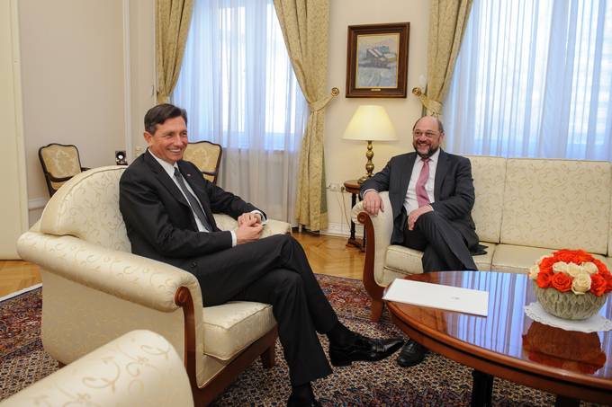 Predsednik republike Borut Pahor je sprejel predsednika Evropskega parlamenta Martina Schulza