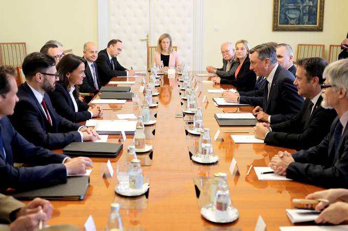 Predsednik Pahor na uradnem obisku v Sloveniji gosti predsednico republike Madžarske Katalin Novák