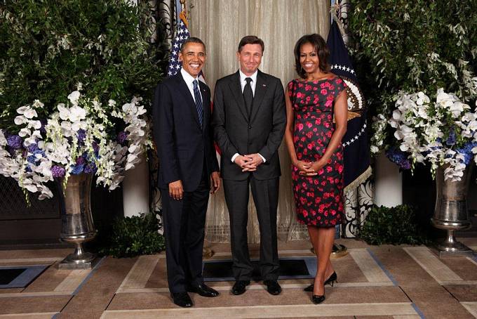 Predsednik republike Borut Pahor se je udeležil sprejema, ki ga za vodje delegacij 68. zasedanja Generalne skupščine OZN priredita predsednika ZDA Barack Obama in soproga Michelle Obama