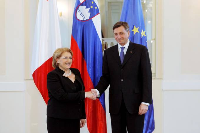 Predsednik Republike Slovenije Borut Pahor danes na uradnem obisku gosti predsednico Republike Malte Mario Luiso Coleiro Preca